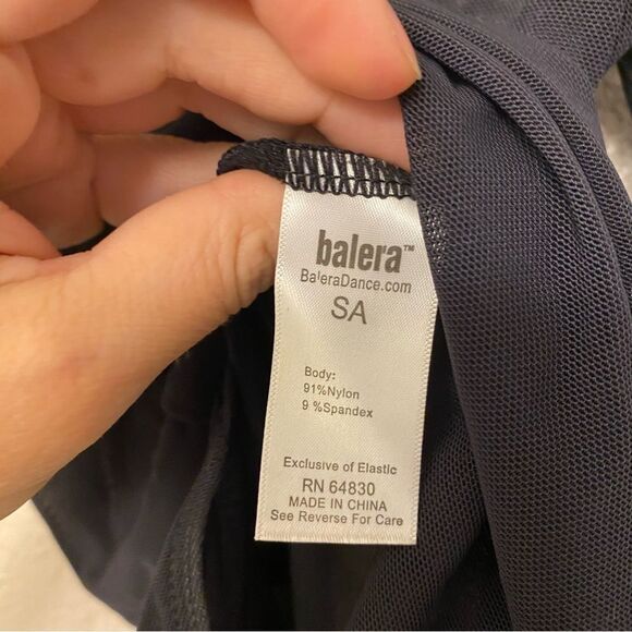 WEISSMAN Balera Dance black Long Sleeve Mesh Leotard overlay SM11109 SA adult - Picture 11 of 13